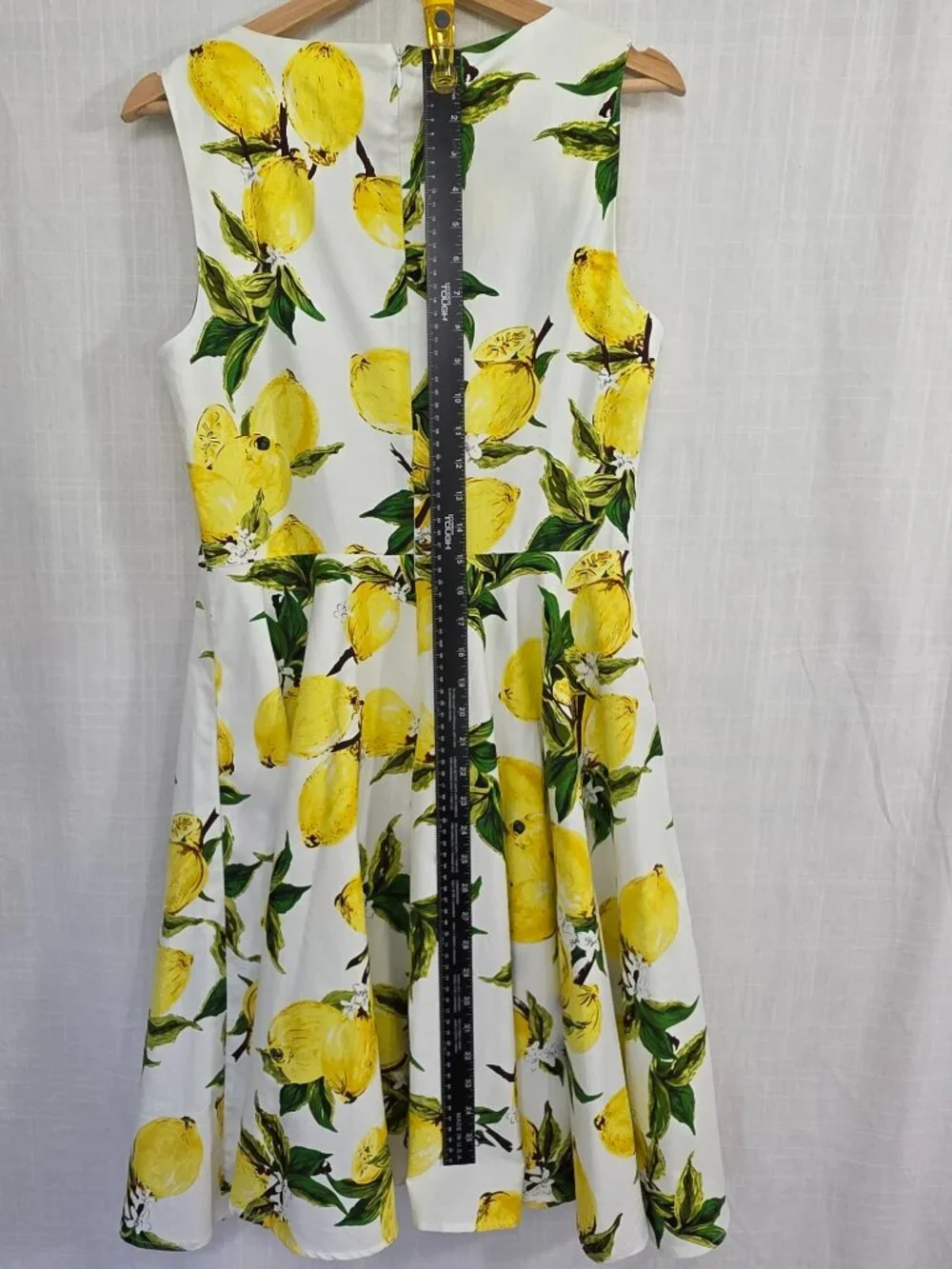Grace Karin Lemon Print Fit & Flare Midi Dress NWT Large - Picture 9 of 10